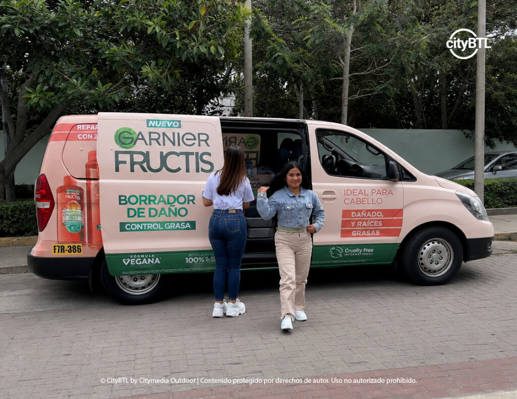 van h1 publicitaria garnier influercers movilidad btl citybtl activacion btl y movilidad